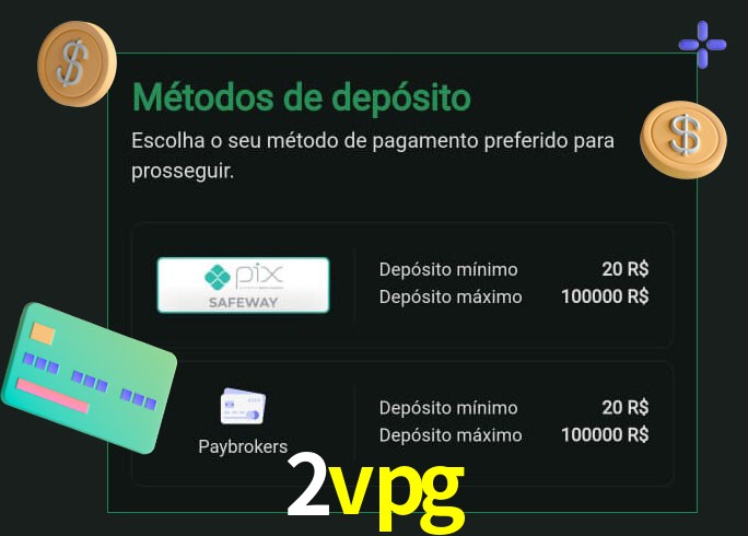 O cassino 2vpg oferece uma grande variedade de métodos de pagamento